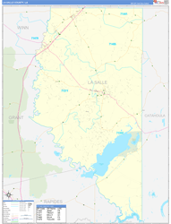 La SalleParish (County), LA Wall Map Zip Code Basic Style 2023